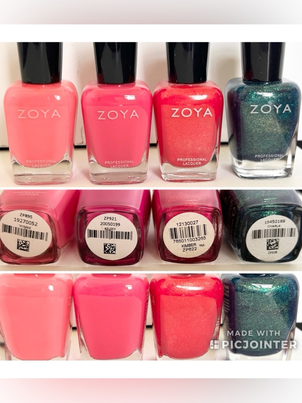 Bundle of four NEW Zoya nail polishes 🩷💚 Winnie Kelsey Kimber Charla